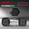COZONY Hex Dumbbell Pair, Cast Iron Core, Rubber Coated, Textured Steel Handles for Strength Training - 2 of 4