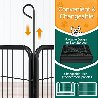 Black Heavy Duty Metal 12-Panel Pet Playpen