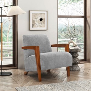 NicBex Modern Accent Chair with Foam Seat Cushion Solid Wood Luxury Living Room Chair for Bedroom, Gray - 1 of 4