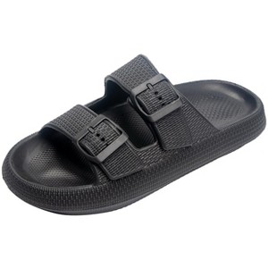 Womens Slip-on Sandals – Casual, Cute & Comfortable Slippers for Summer – Use Indoor or Outdoor adjustable buckle straps - 1 of 4