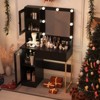 Makeup Vanity Desk with Mirror and Lights, Vanity Table with Charging Station, 2 Acrylic-Door Cabinets, Wood Dressing Table for Bedroom - 2 of 4