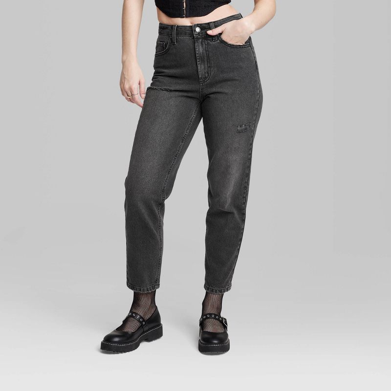 Women's Super-High Rise Tapered Jeans - Wild Fable™ Black Wash, 3 of 5