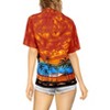 LA LEELA Women's Button Down Blouses Casual Summer Party Short Sleeve Tropical Vacation Button Up Blouse Shirt Dress Hawaiian Shirts - 2 of 4