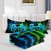 Green 3D game controller printed bedding set, suitable for boys' and girls' bedrooms, for all seasons, Three-piece set - 4 of 4