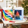 Hallmark 4ct Large Gift Bag Rainbow Tree/'Happy' - 2 of 4