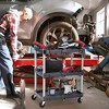 3 Tier Portable Collapsible Service Cart, Foldable Utility Carts, Rolling Cart with 360° Rotating Wheels, 2 Wheels with Brakes for Home Garage - 3 of 4