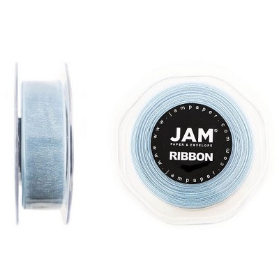 JAM Paper Sheer Organza Ribbon 7/8 Inch Wide x 25 Yards Baby Blue 807SHLTBU25