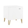 Gulches 20" White Fluted Nightstand, 1 Full Extension Drawer with Gold Metal Handles & Legs, MDF Bedside Table (20.07"L x 17.73"D x 21.65"H) - 4 of 4