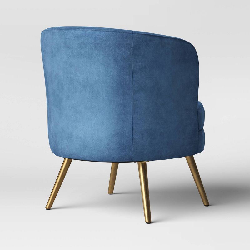 Beadle Accent Chair with Brass Leg Velvet Blue - Project 62&#8482;, 5 of 9