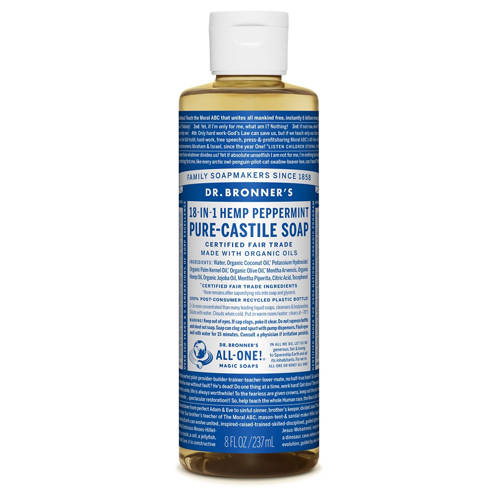 UPC 018787775080 product image for Dr. Bronner's Peppermint Pure-Castile Liquid Soap - 8oz | upcitemdb.com