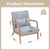 HOMEFUN Mid Century Modern Upholstered  PU Leather Wooden Frame Accent Armchair with Pillow and Cushion - 3 of 4