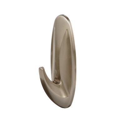 Large Brushed Nickel Adhesive Wall Hook