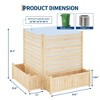 Outdoor Privacy Screen with Planter Box, Freestanding Wooden Fence Cover for Patio & Garden, Decorative Divider, Natural Wood Color - 2 of 4