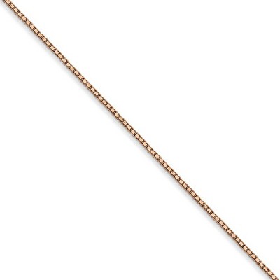 Black Bow Jewelry 0.9mm, 14k Rose Gold, Box Chain Necklace