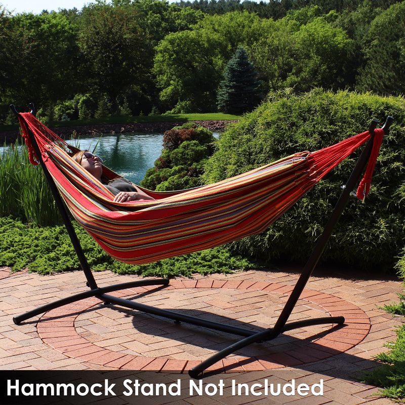 Sunnydaze Large Two-Person Double Brazilian Hammock For Backyard and Patio - 450 lb Capacity, 5 of 10