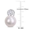 EVERLY JEWELRY | Sterling Silver 1 1/6 CT TGW White Topaz And 11-12 MM White Freshwater Cultured Pearl Clip Back Earrings - 2 of 4