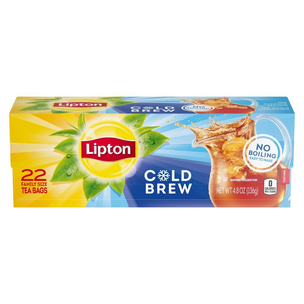 UPC 041000090035 product image for Lipton Cold Brew Family Size Black Iced Tea Bags - 22ct | upcitemdb.com