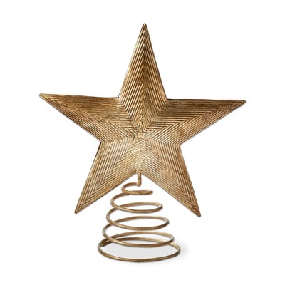 tag Champagne Metal Star Tree Topper for Holiday Decor 7.9" L x 3.3" W x 9.5" H - Perfect for Christmas Celebrations