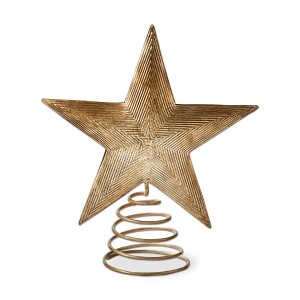tag Champagne Metal Star Tree Topper for Holiday Decor 7.9" L x 3.3" W x 9.5" H - Perfect for Christmas Celebrations - 1 of 2