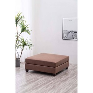 40" Rectangle Ottoman with Pillowtop and Exposed Stitching - WOVENBYRD - 1 of 4