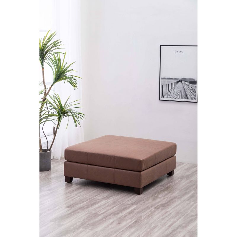40" Rectangle Ottoman with Pillowtop and Exposed Stitching - WOVENBYRD, 3 of 19