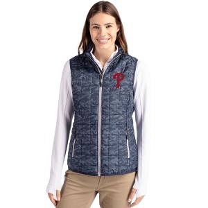 Philadelphia Phillies Cutter & Buck Rainier PrimaLoft® Womens Eco Insulated Full Zip Printed Puffer Vest - 1 of 1