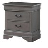 PAGED Wood Nightstand Storage Bedside Table Transitional Style End Side with Brass Hanging Pulls and Bracket Feet for Bedroom - 4 of 4