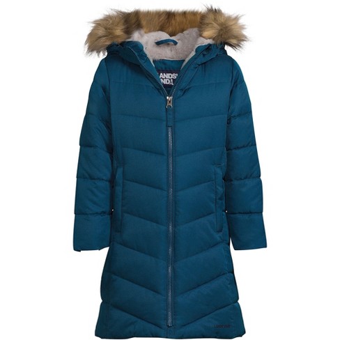 Lands' End Kids Winter Fleece Lined Down Alternative Thermoplume Coat ...