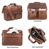 Mens Laptop Bag,15 Inch Leather Messenger Bag Water Resistant Business Travel Briefcase - 4 of 4