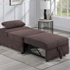 SKRAN Convertible Sleeper Couch Chair, Pull Out Sofa Bed Tufted Plush Seat with Backrest and Pillow for Bedroom, Living Room and Small Space - 2 of 4