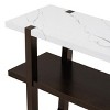 GlasFlength Console Tables Modern Narrow Entryway Table with Marble Effect Top and Open Shelf Elegant for Living Room, Brown, 54"*15"*30" - 4 of 4
