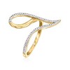 Ross-Simons Diamond-Accented Open-Space Geometric Ring in 10kt Yellow Gold - 2 of 4