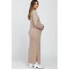 PinkBlush Beige Side Slit Maternity Maxi Sweater Dress - 3 of 4