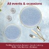 Smarty Had A Party Clear Blue w/ Gold Rim Hammered Glass Plastic Dinnerware Set - 120 Sets - 4 of 4