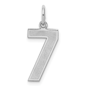 Black Bow Jewelry Sterling Silver, Jersey Collection, Medium Number 7 Pendant - 1 of 4