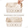 Itopfox Macrame Storage Baskets Set with Wood Handles, Removable Liner for Bathroom, Bedroom, Living Room, Kitchen, Office Organization & Boho Decor - 4 of 4