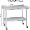 Stainless Steel Table, Backsplash + 4 Caster Wheels, Kitchen Work Table for Work, Heavy Duty NSF Metal Work Tables, for Restaurant, Home - 2 of 4
