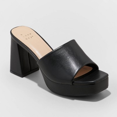 Women's Kathy Platform Mule Heels - A New Day™ Black 7.5 : Target