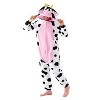 Joyfy Adults Pajama, Halloween Animal Hooded Jumpsuit Costume, Cow Pajama Outfit for Halloween Dress Up Party - 3 of 4