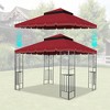 DOMETOUR 10x10 Ft Outdoor Patio Gazebo Replacement Canopy,Double Tiered Gazebo Tent Roof Top Cover Only GreatWall border(Frame Not Include)-Red - 4 of 4