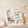 Okak Kids Bookshelf, Multifunctional Small Bookshelf with 4 Shelves and Wooden Legs, Ladder Shelf for Kids Room, Living Room, Playroom, White - 3 of 4