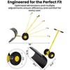 Heavy-Duty Snow Shovel with Wheels, 5-Position Adjustable Blade & Handle, 29/36 Inch Galvanized Steel Snow Pusher for Driveway and Yard - 3 of 4