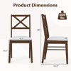Costway Dining Chairs Set of 2 Upholstered Kitchen Side Chairs w/ Rubber Wood Frame - 3 of 4