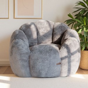 MAXYOYO Bean Bag Chair, Floral Shape Ultra Soft Faux Fur Petal Back Sofa for Adults - 1 of 4