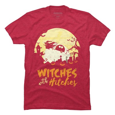 Men's Design By Humans Halloween Camping Witches Hitches Funny By RedBirdLS T-Shirt