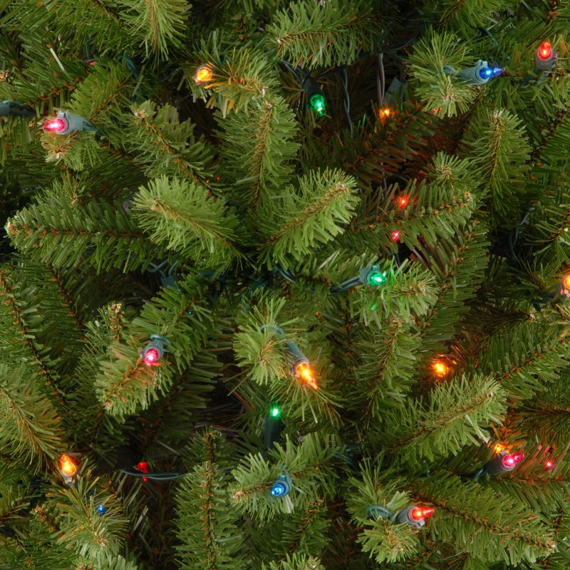 National Tree Company 7.5 ft Artificial Pre-Lit Slim Christmas Tree, Green, Kingswood Fir, Multicolor Lights, Includes Stand, 3 of 6