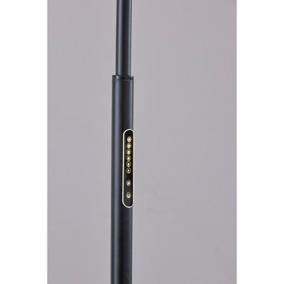 Black Adjustable Arc Lamp with Opal Glass Shades
