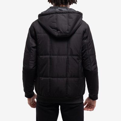 X RAY Hooded Puffer Jacket With Patch Chest Pockets in BLACK Size L — фото 2