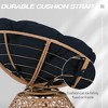 Bigget Steel Swivel Wicker Outdoor Patio Papasan Lounge Egg Chair, Navy - 4 of 4
