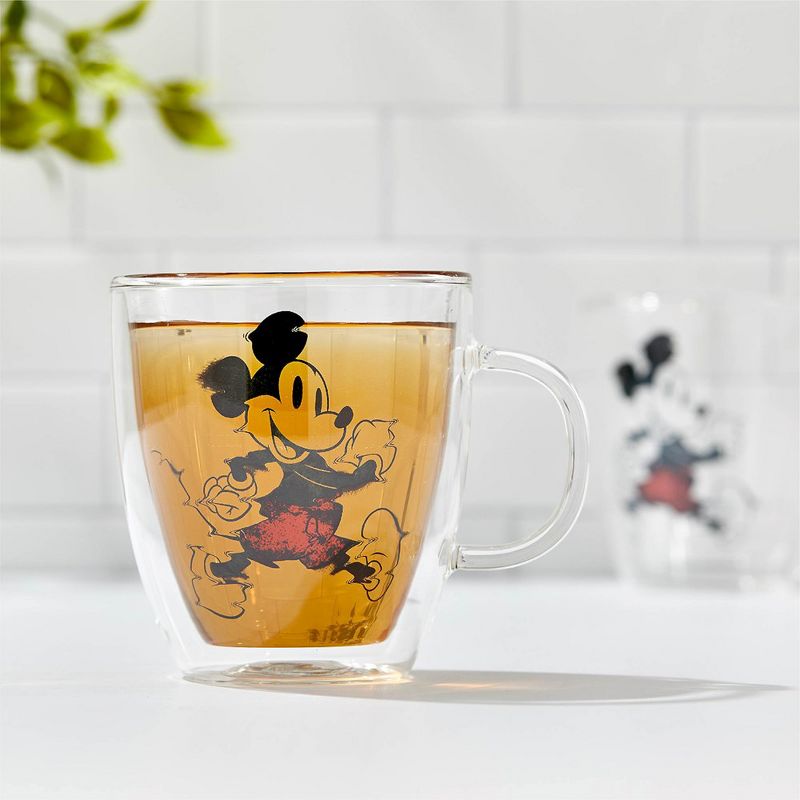 JoyJolt Disney Mickey Mouse Glitch Double Wall Glass Mugs - 13.5 oz - Set of 2, 2 of 7